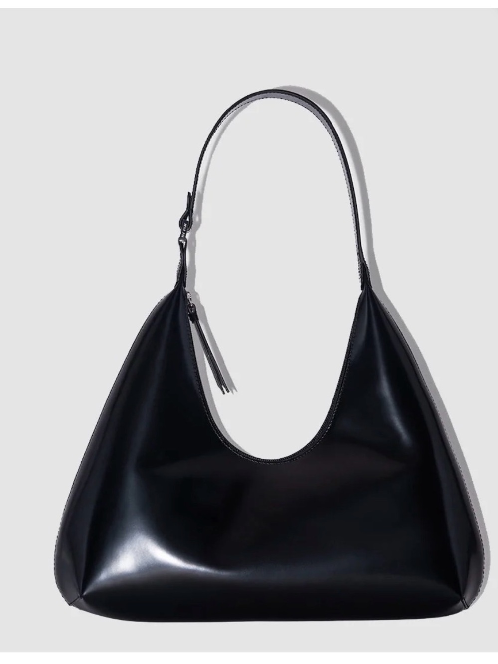 BY FAR Amber semi-patent shoulder bag